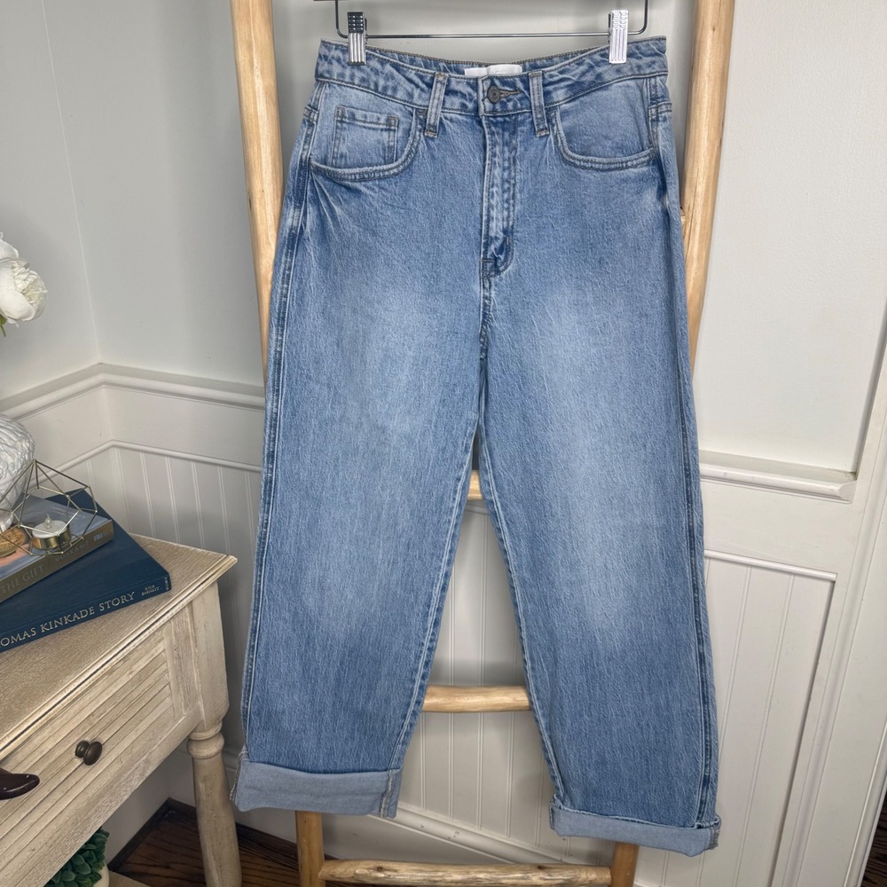 Vervet Blue Women High Rise Straight Leg Light Wash Jeans Size 26 T6513